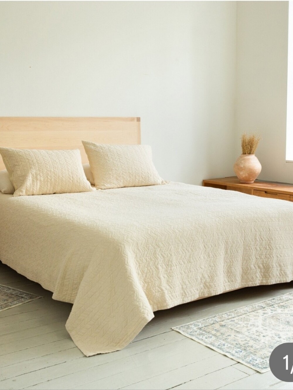 (6) Avacado Herringbone 3piece Organic Cotton Coverlet Set